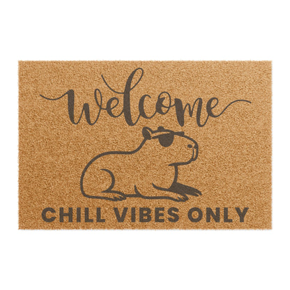 Welcome Doormat - Chill Vibes Only, Cozy Home Decor, Housewarming Gift, Indoor/Outdoor Mat, Pet-Friendly Entryway Mat