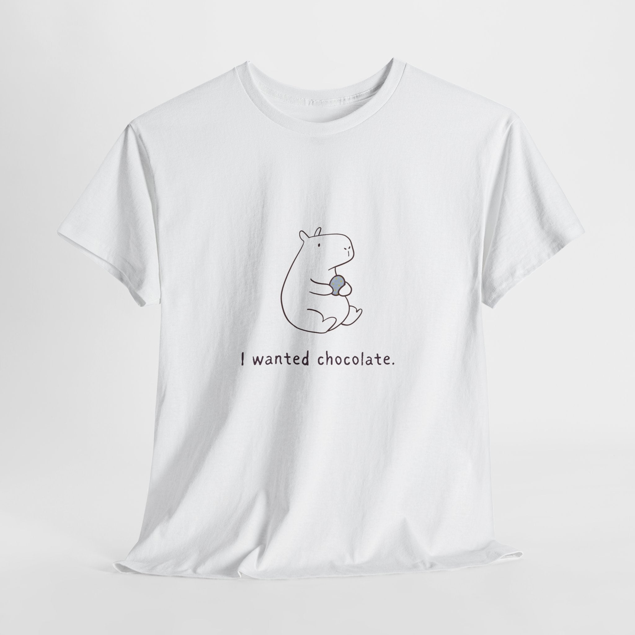 Funny Easter Capybara T-Shirt – “I Wanted Chocolate” Minimalist Easter Shirt, Cute Spring Graphic Tee