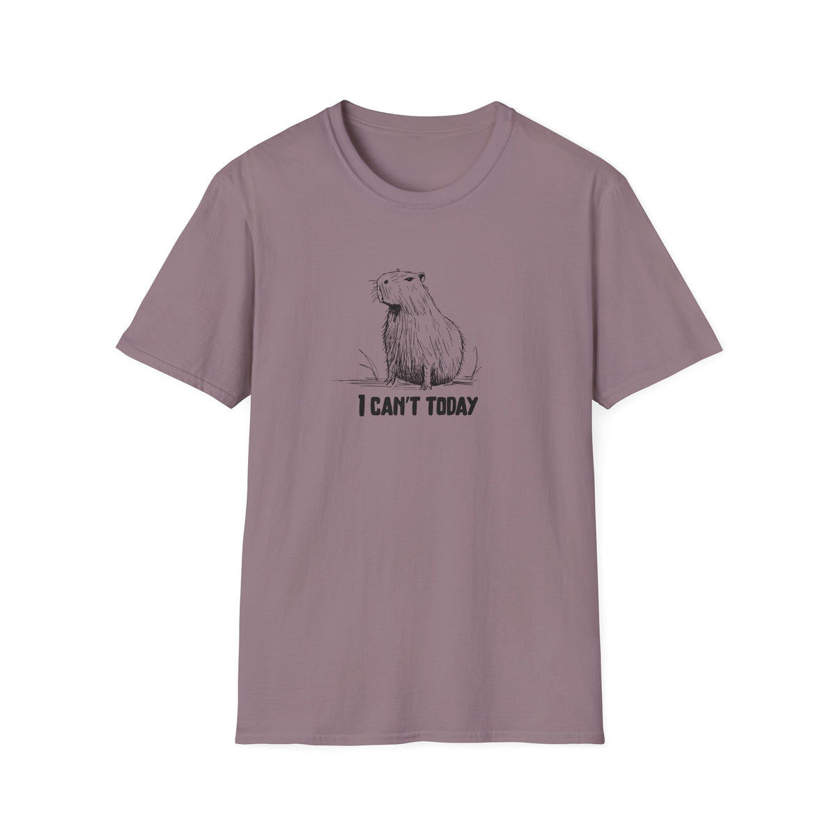 "I Can't Today" Funny Capybara Adult Softstyle Tee