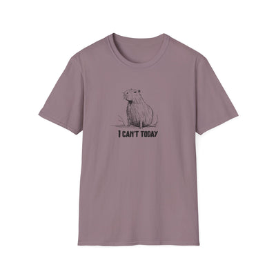 "I Can't Today" Funny Capybara Adult Softstyle Tee