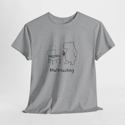 Multitasking BBQ – Funny Capybara Grilling Heavy Tee