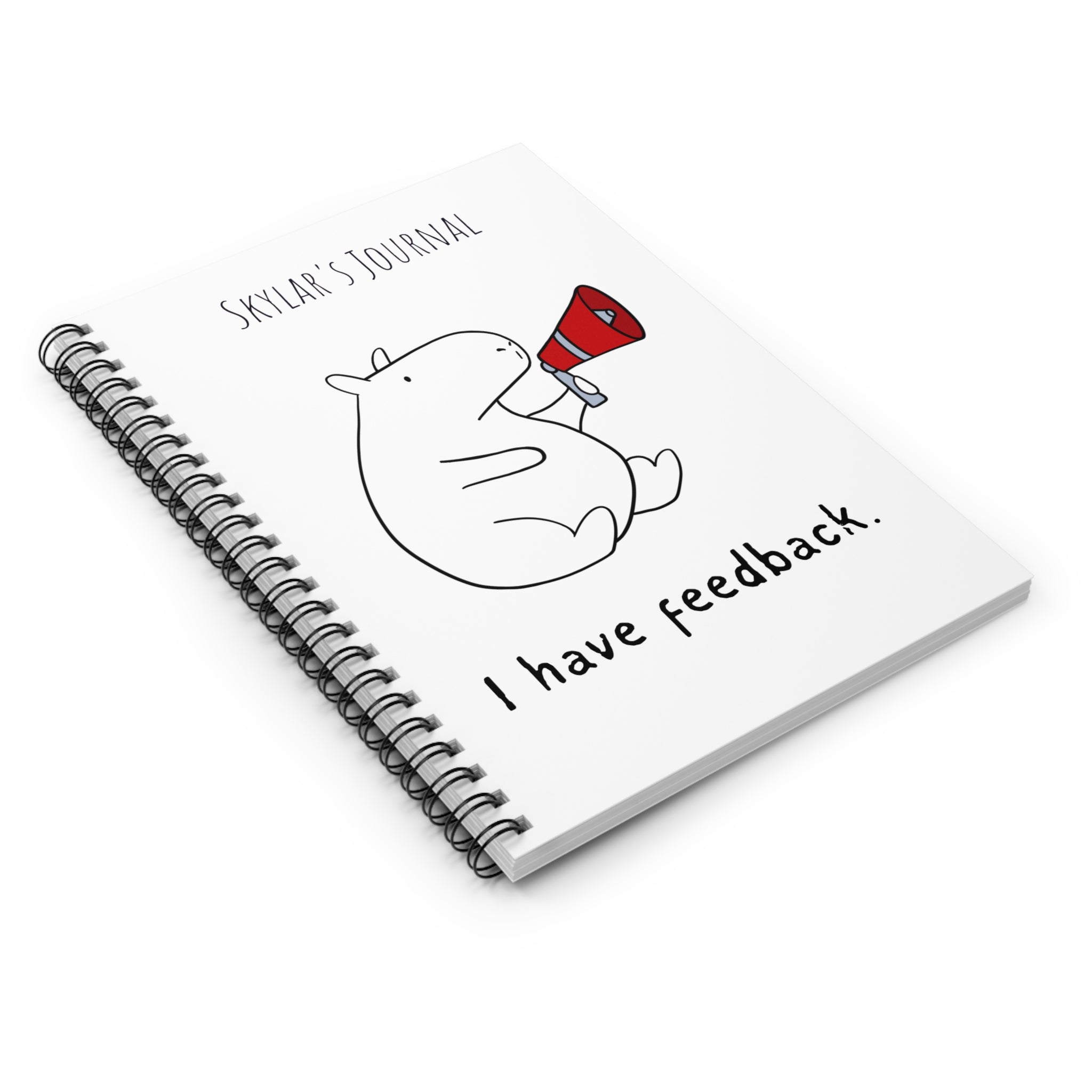 Personalized Capybara Notebook – Funny Custom Name Journal | I have feedback