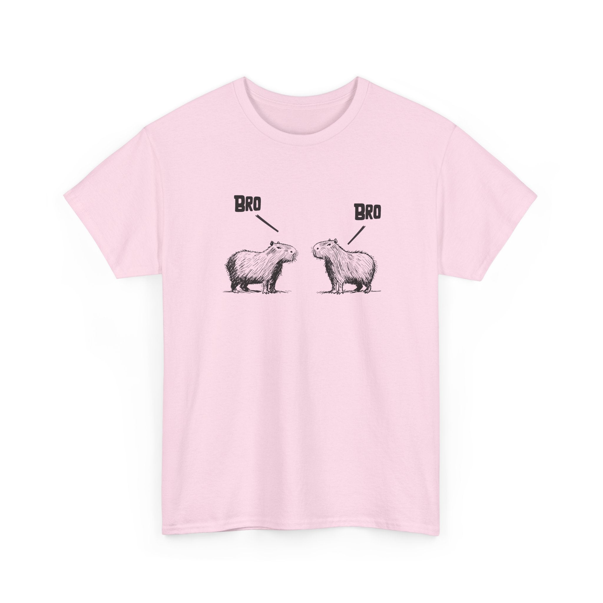 "Bro, Bro" Funny Capybara Bros Graphic Adult Heavy Tee