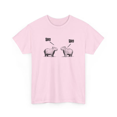 "Bro, Bro" Funny Capybara Bros Graphic Adult Heavy Tee