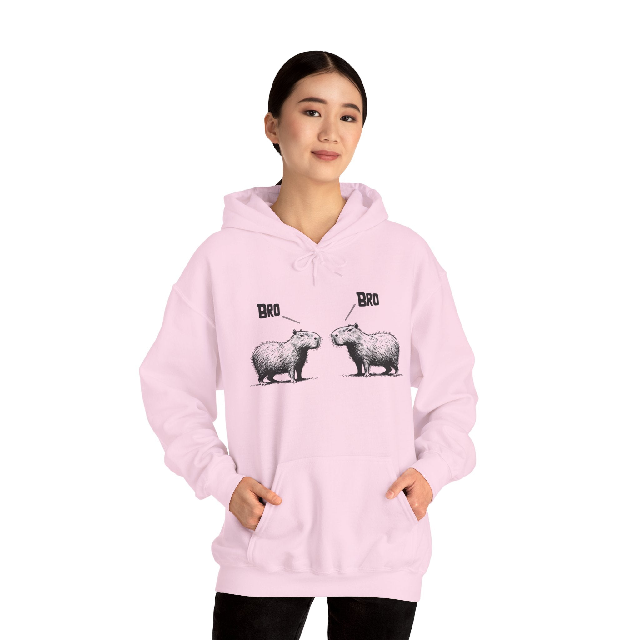 Bro Bro Sweatshirt – Classic Fit Gildan Crewneck – Funny Capybara Design for Kids & Adults