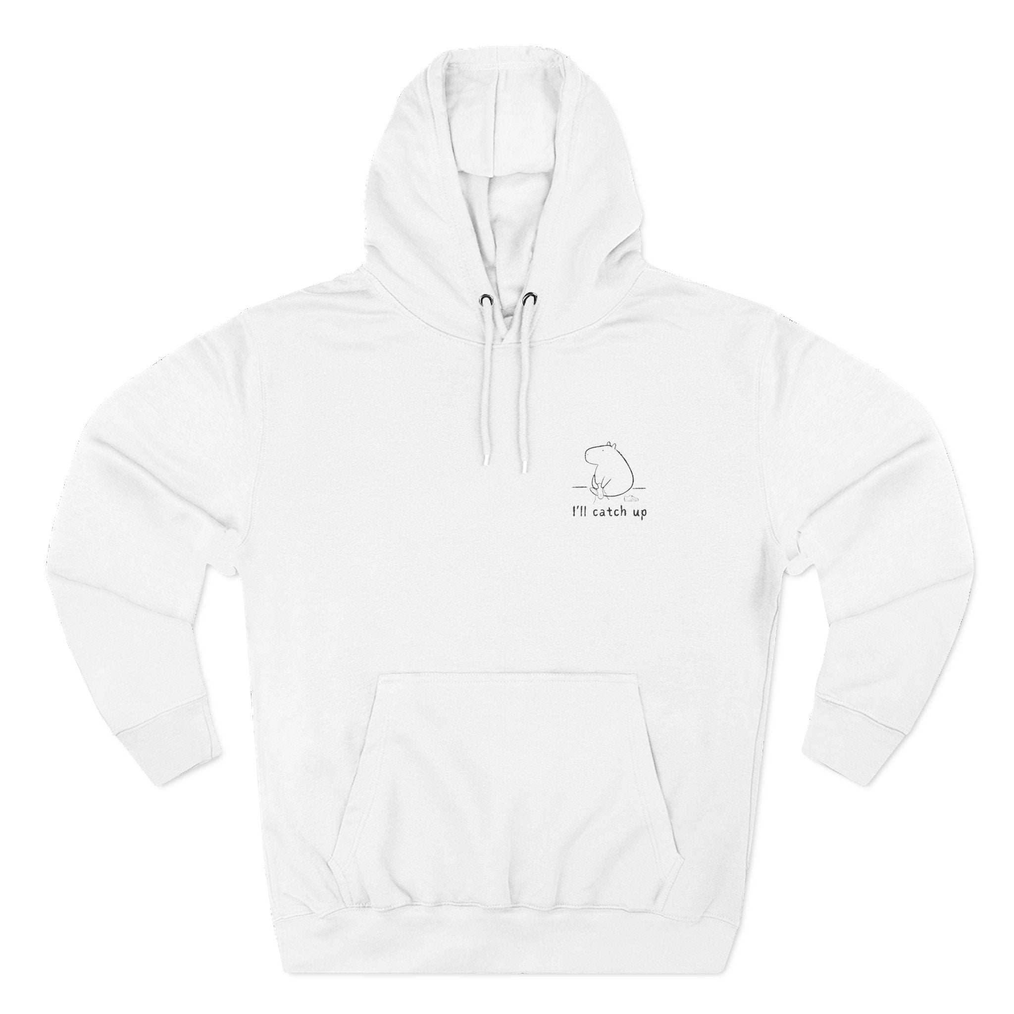 "I'll Catch Up" - Embroidered Funny Capybara Premium Hoodie