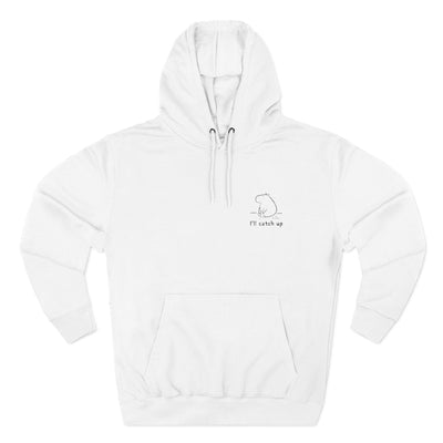 "I'll Catch Up" - Embroidered Funny Capybara Premium Hoodie