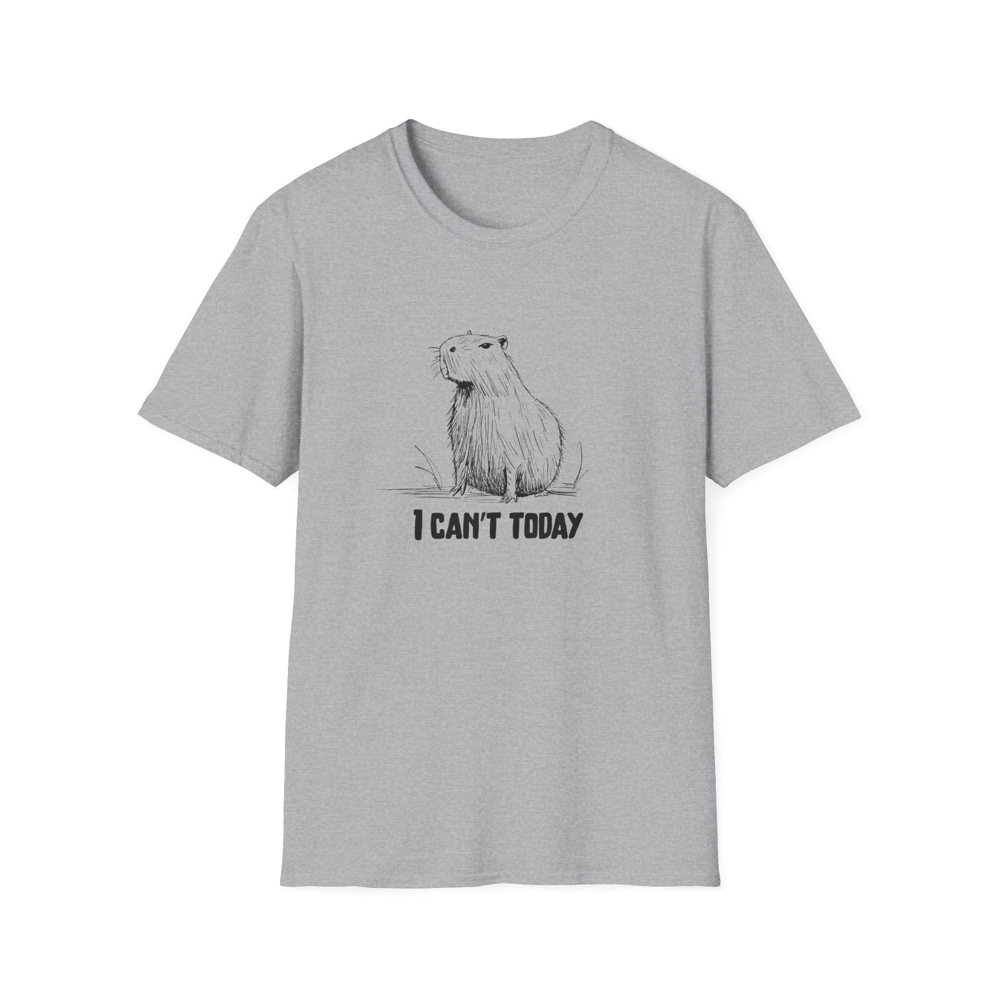 Funny Adult Tee - "I Can't Today" Capybara Softstyle Tee