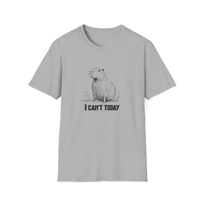 Funny Adult Tee - "I Can't Today" Capybara Softstyle Tee