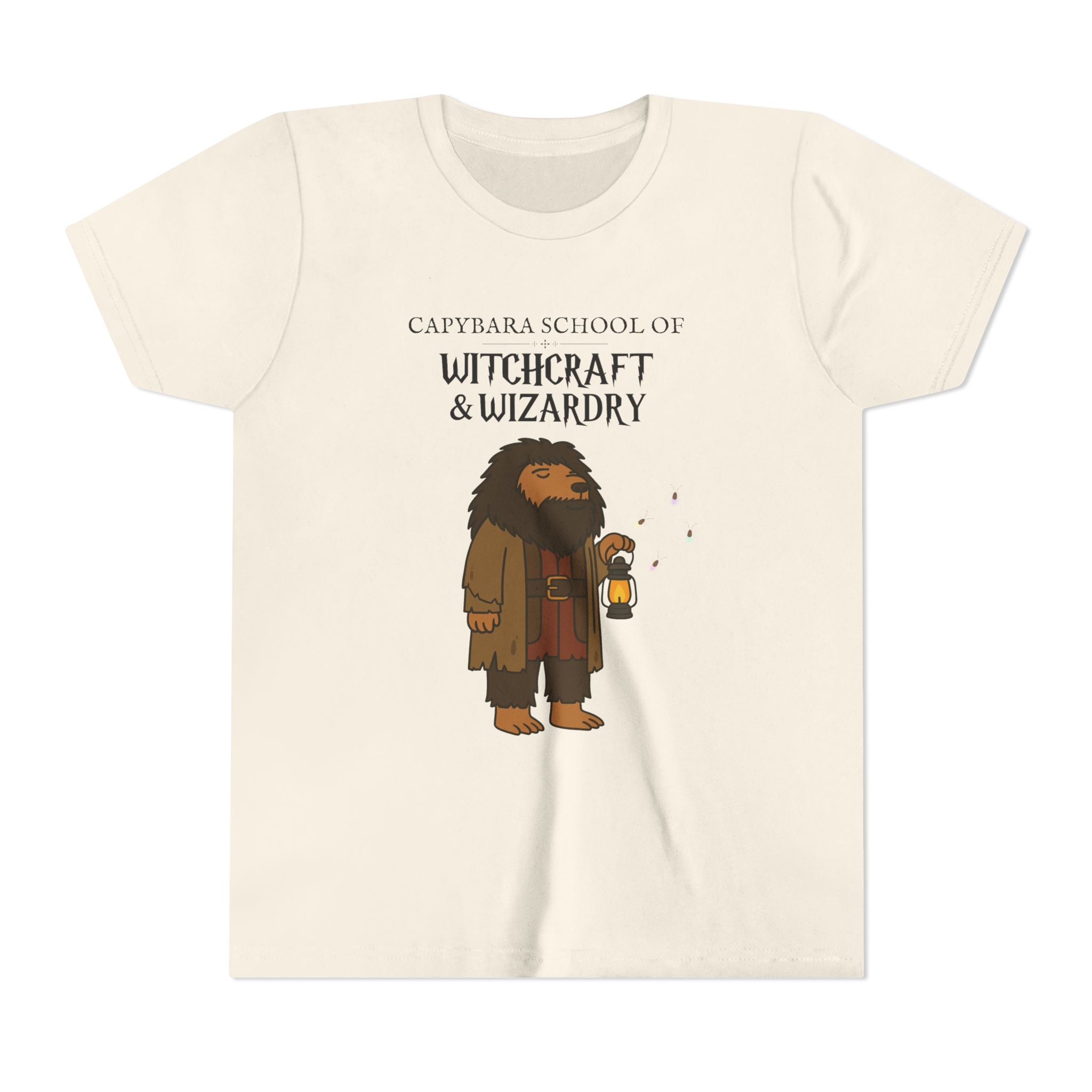 Whimsical Youth Tee - Capybara School of Witchcraft & Wizardry, Funny Hagrid Parody | Magical Fandom Gift |  Youth Capygrid Unisex Tee