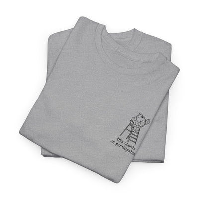 Minimalist Capybara T-Shirt – This Counts as Participation Left Chest Heavy Tee