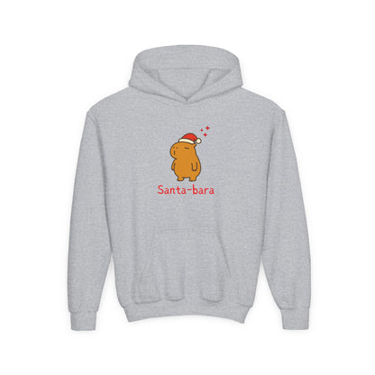 Santa-bara Kids Hoodie — Cute Christmas Capybara Hoodie for Children | Cozy Holiday Sweatshirt