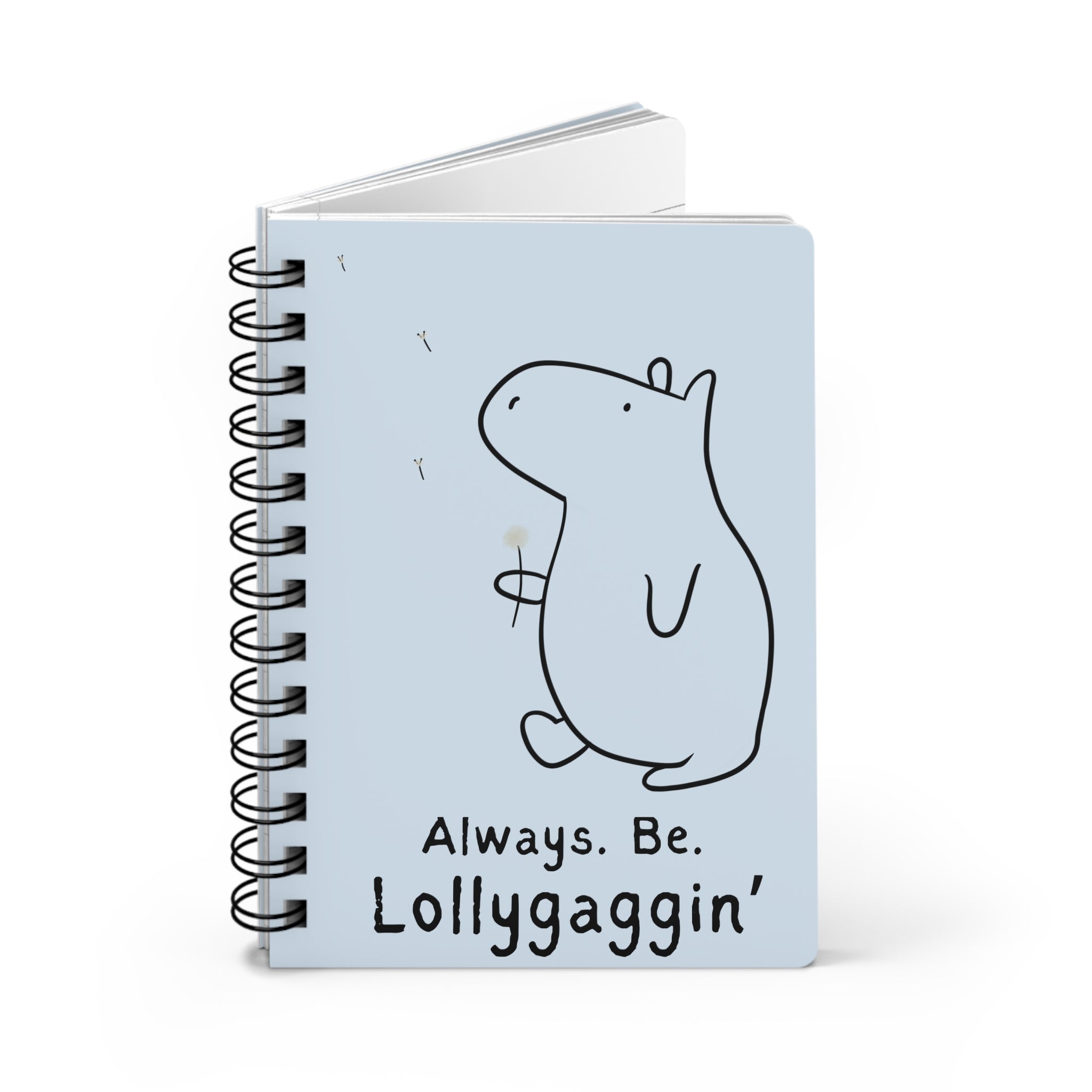 Funny Capybara Notebook – “Always Be Lollygaggin’” Journal | Cute Minimalist Writing Notebook
