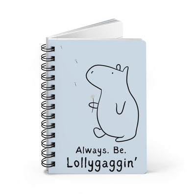Funny Capybara Notebook – “Always Be Lollygaggin’” Journal | Cute Minimalist Writing Notebook