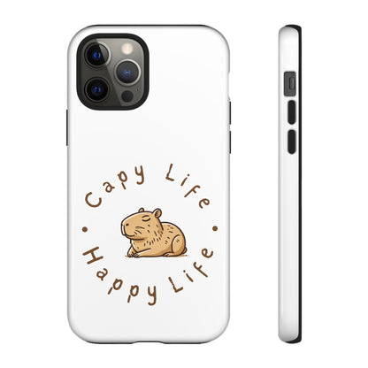 Capy Life Happy Life Signature Logo Phone Case