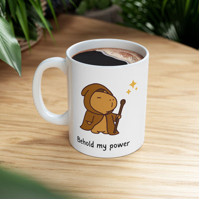 "Behold My Power" Capybara Wizard Coffee Mug