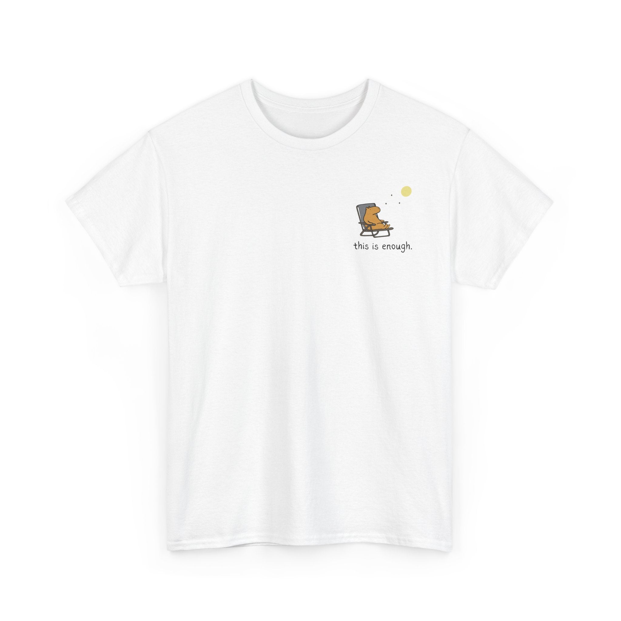 “This Is Enough” Left Chest Capybara Moonlight Heavy Tee