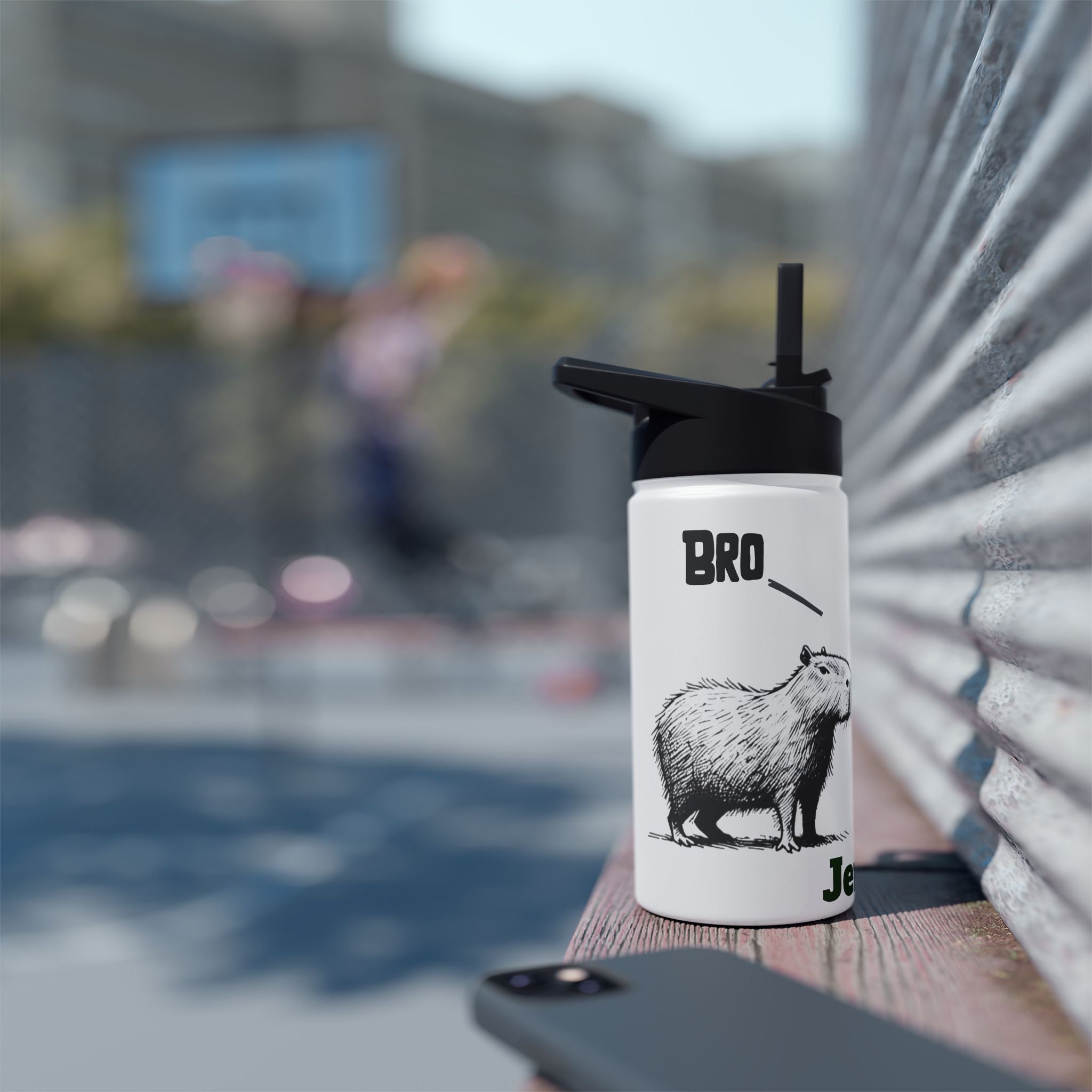 Bro Bro Personalized Water Bottle | Funny Gift for Boys & Teens | Capybara Bro Hydration Bottle