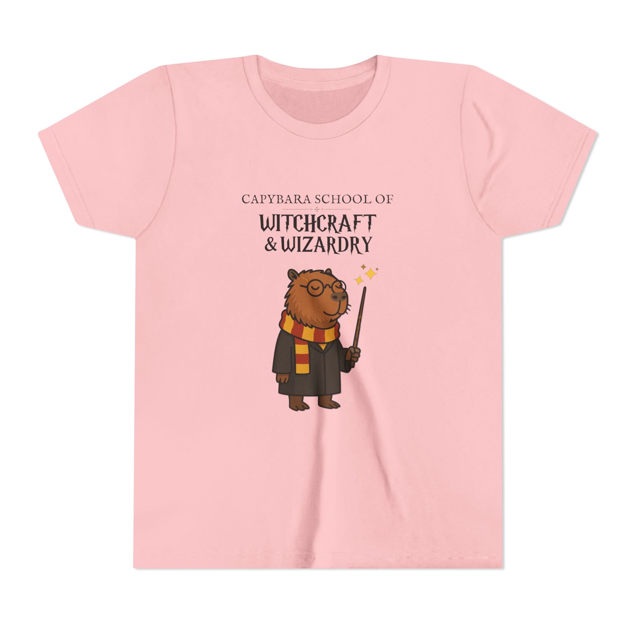 Whimsical Youth Tee - Capybara School of Witchcraft & Wizardry, Funny Hairy Potter Parody | Magical Fandom Gift |  Youth Hairy Potter Unisex Tee