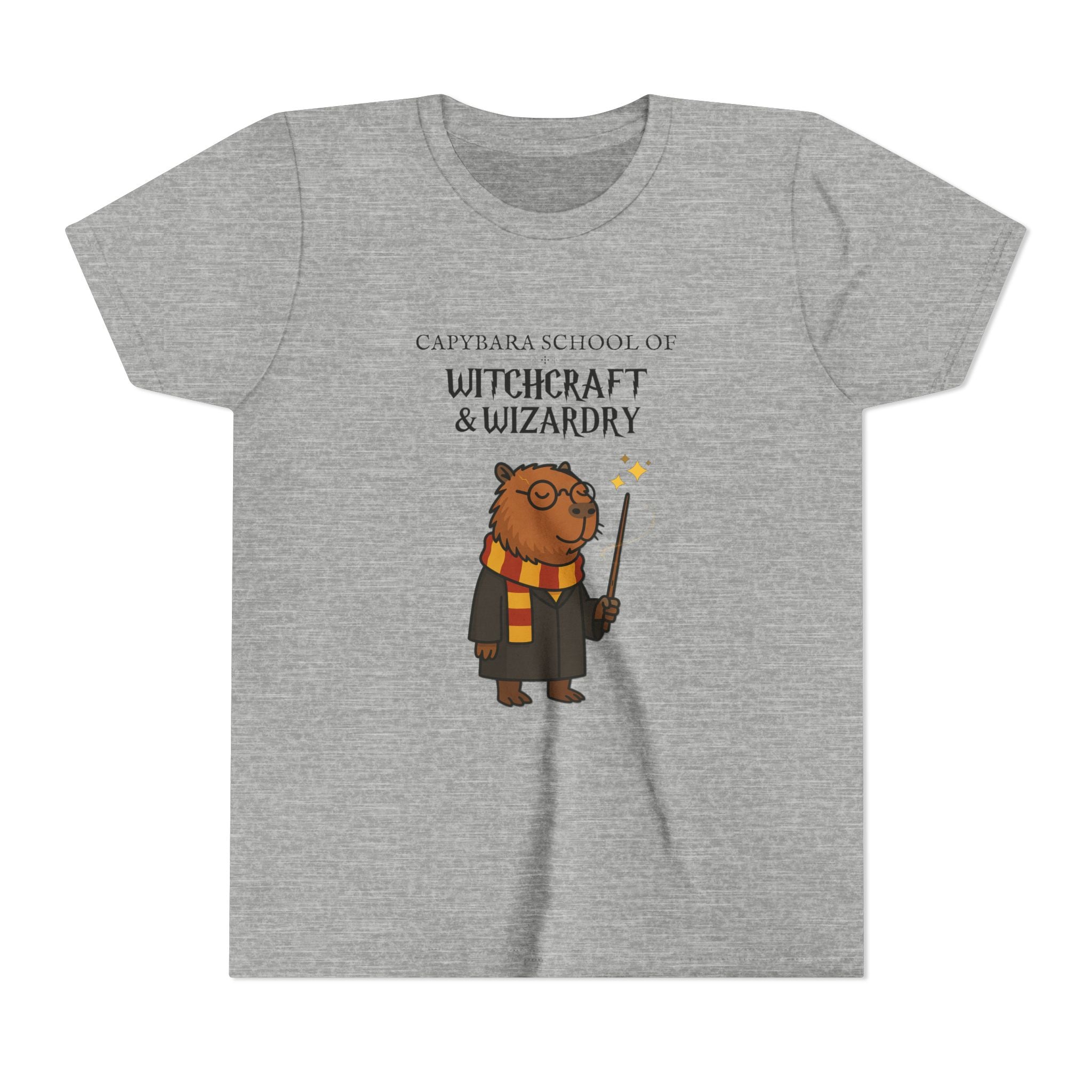 Whimsical Youth Tee - Capybara School of Witchcraft & Wizardry, Funny Hairy Potter Parody | Magical Fandom Gift |  Youth Hairy Potter Unisex Tee
