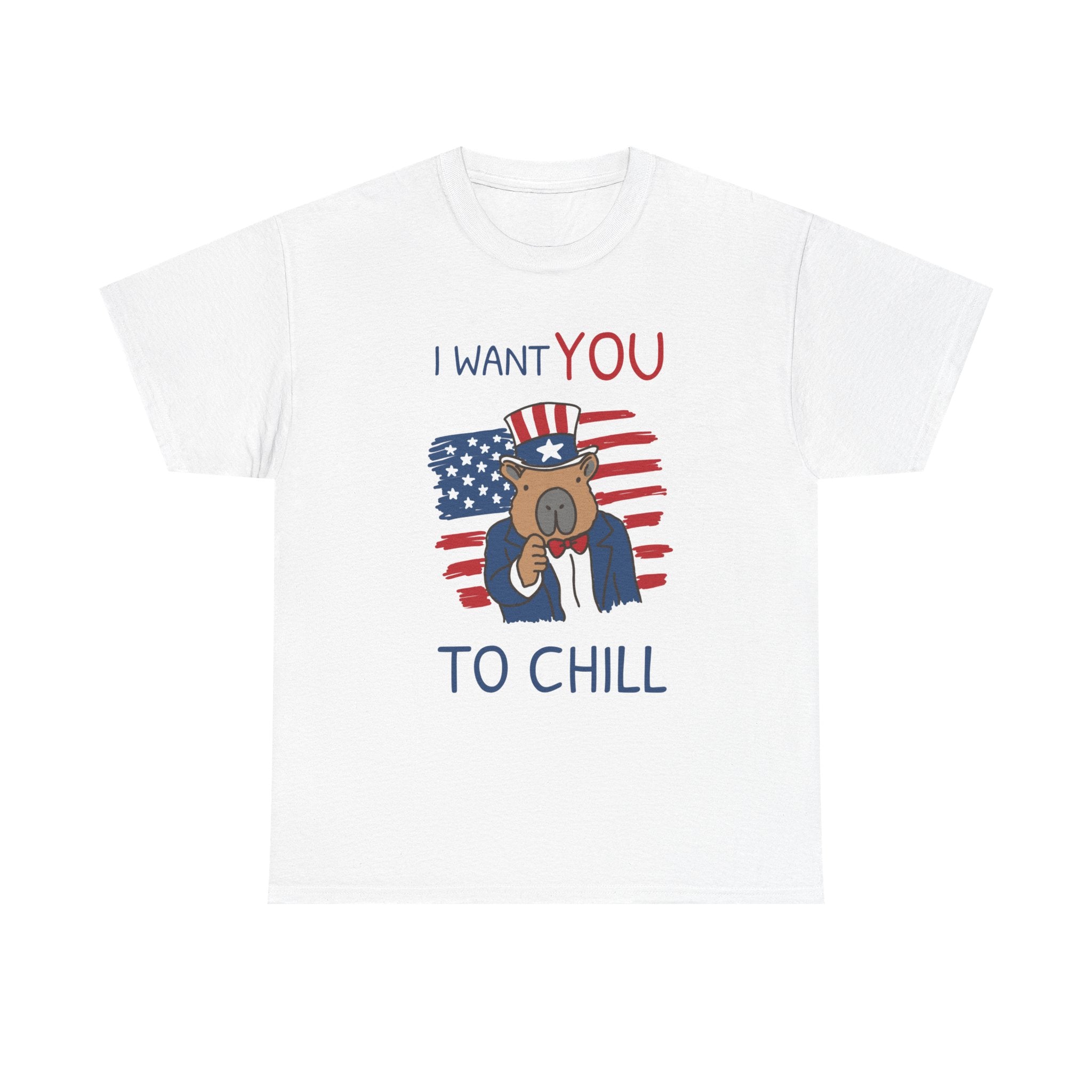 I Want You to Chill Capybara Patriotic Heavy Tee
