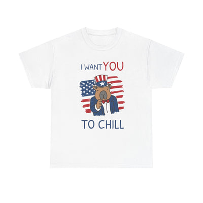 I Want You to Chill Capybara Patriotic Heavy Tee