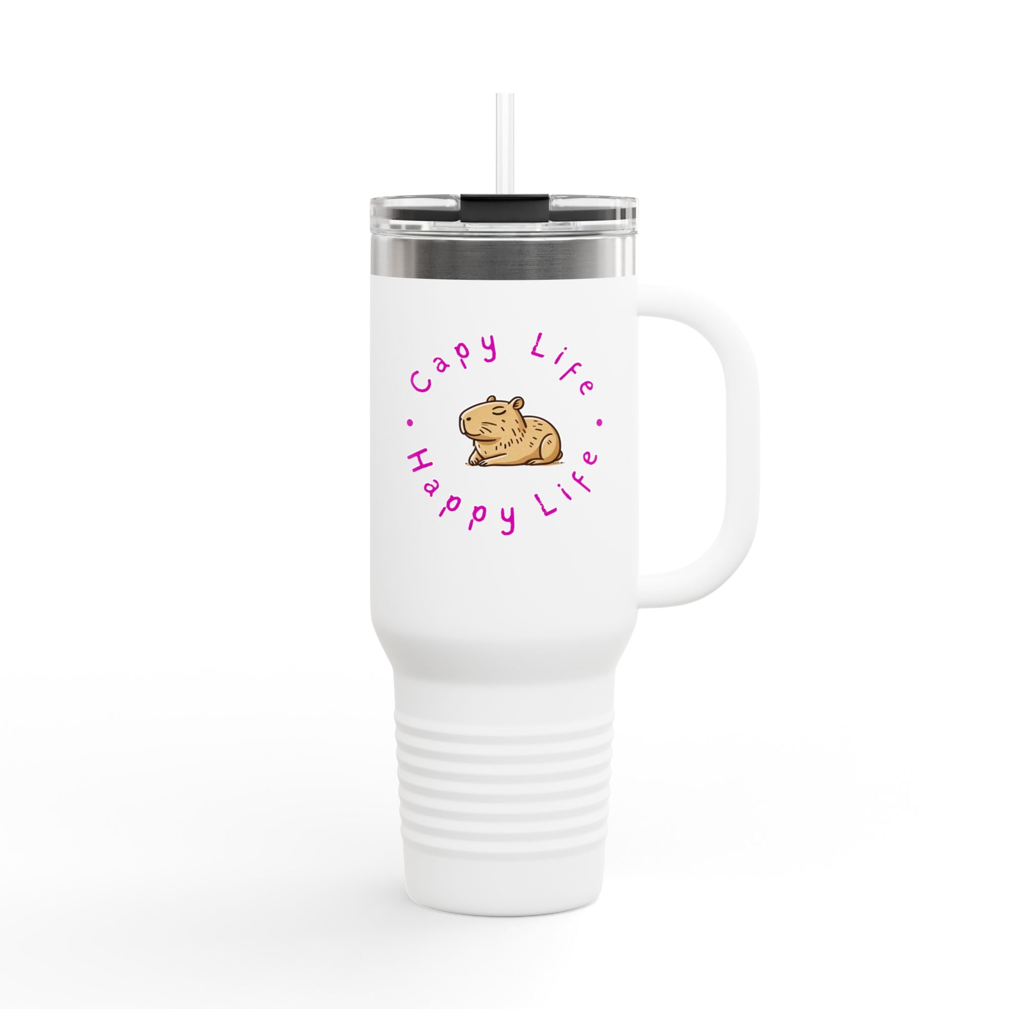 Capy Life Happy Life Signature Logo Insulated Travel Mug - 40oz