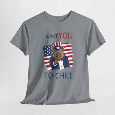 I Want You to Chill Capybara Patriotic Heavy Tee