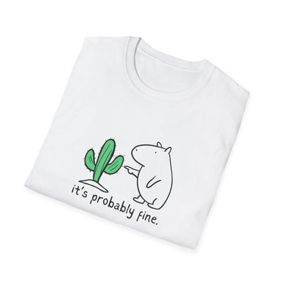 “It's Probably Fine” Funny Capybara Cactus Softstyle Tee