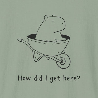 "How Did I Get Here" Funny Capybara Softstyle Tee