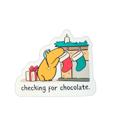 Checking for Chocolate – Die Cut Capybara Sticker