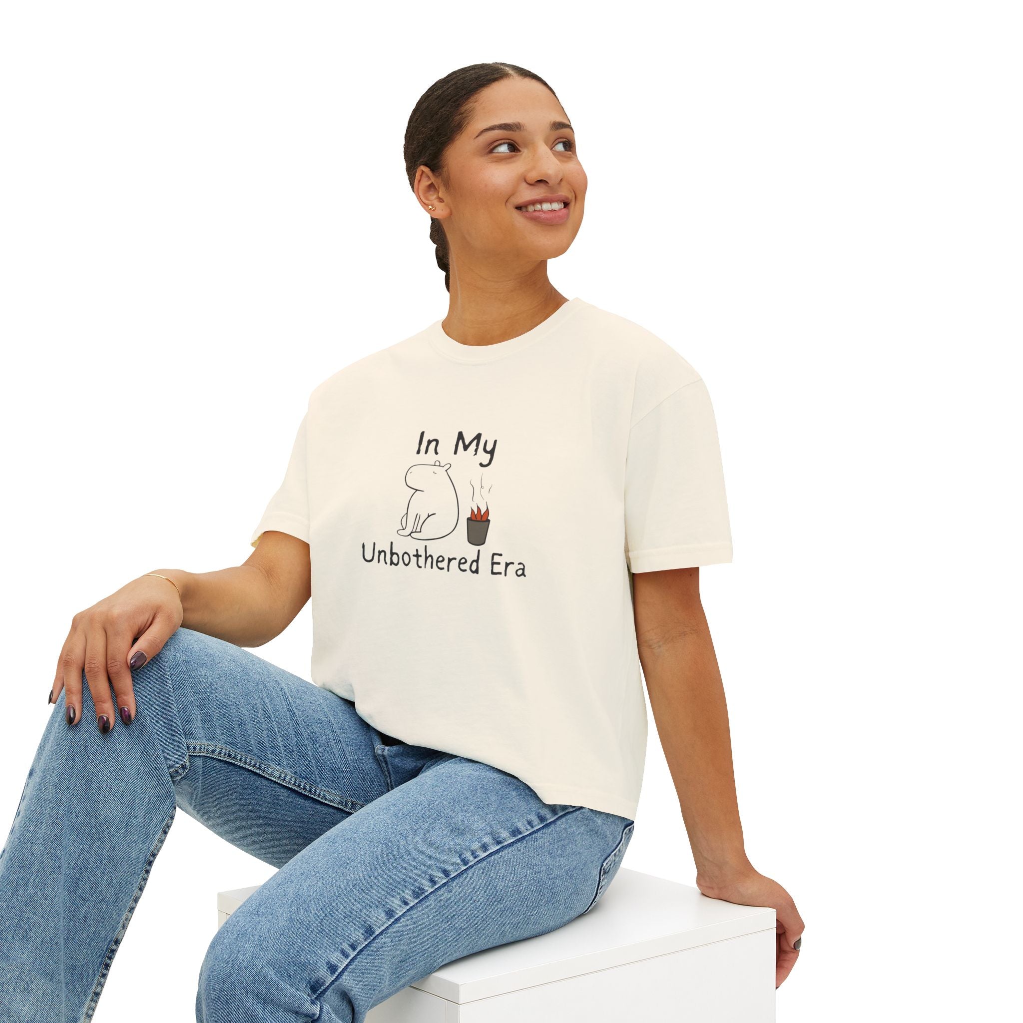 "In My Unbothered Era" Capybara - Women's Boxy Tee Shirt
