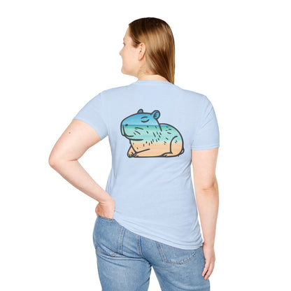 Ocean Chill Capybara Unisex Softstyle T-Shirt - Relaxed Fit Graphic Tee