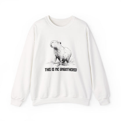 Unisex Capybara Sweatshirt - This Is Me Unbothered | Cozy Minimalist Crewneck