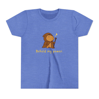 Behold My Power Kids T-Shirt – Funny Wizard Capybara Shirt for Kids