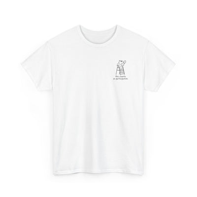 Minimalist Capybara T-Shirt – This Counts as Participation Left Chest Heavy Tee