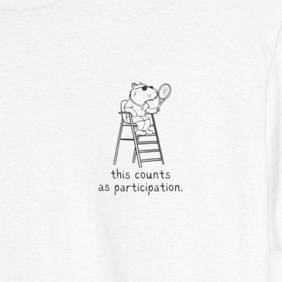 Minimalist Capybara T-Shirt – This Counts as Participation Left Chest Heavy Tee