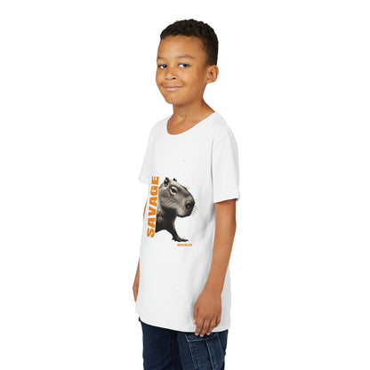 Personalized Streetwear Capybara 'Savage' Design - Youth Unisex Tee