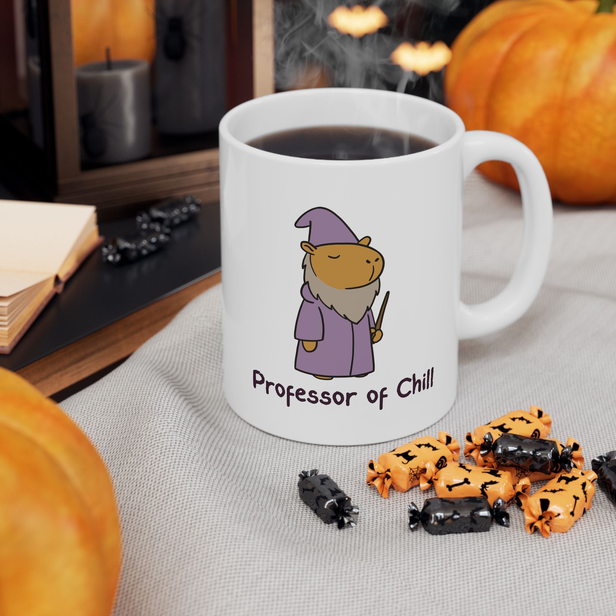 "Professor of Chill" Wizard Capybara Coffee Mug