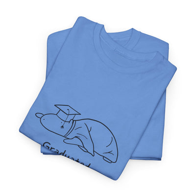 Funny Graduation Shirt – “Graduated (Barely)” Capybara Heavy Tee