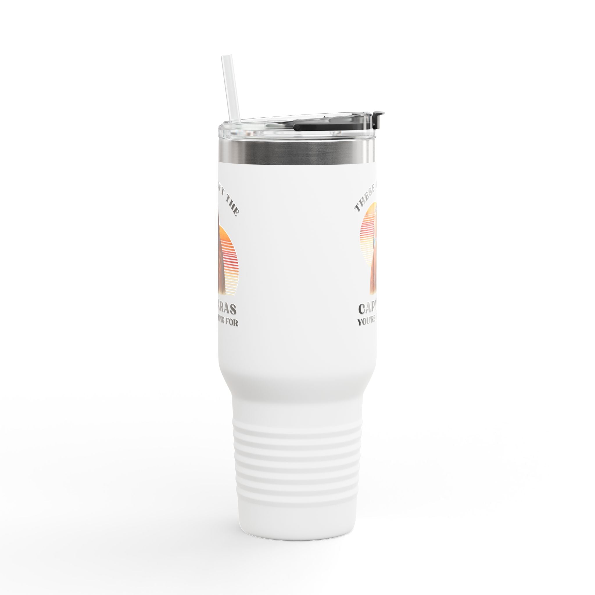 Funny Insulated Travel Mug, 40oz | Unique Gift for Coffee Lovers, Capybara Design, Travel Cup for Home, Work, Eco-Friendly Mug