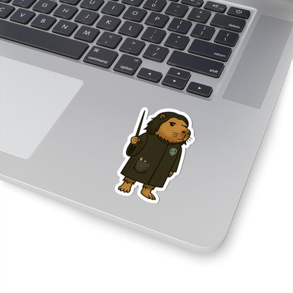 Whimsical Wizard Professor Severus Napebara Kiss-Cut Vinyl Sticker - Capybara School of Witchcraft & Wizardry - Gifts for Kids, Laptop Stickers, Creative Party Favors