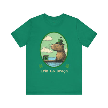 St Patrick's Day Erin Go Bragh Tee -  Capybara Swim Up Bar Unisex Jersey Short Sleeve Shirt