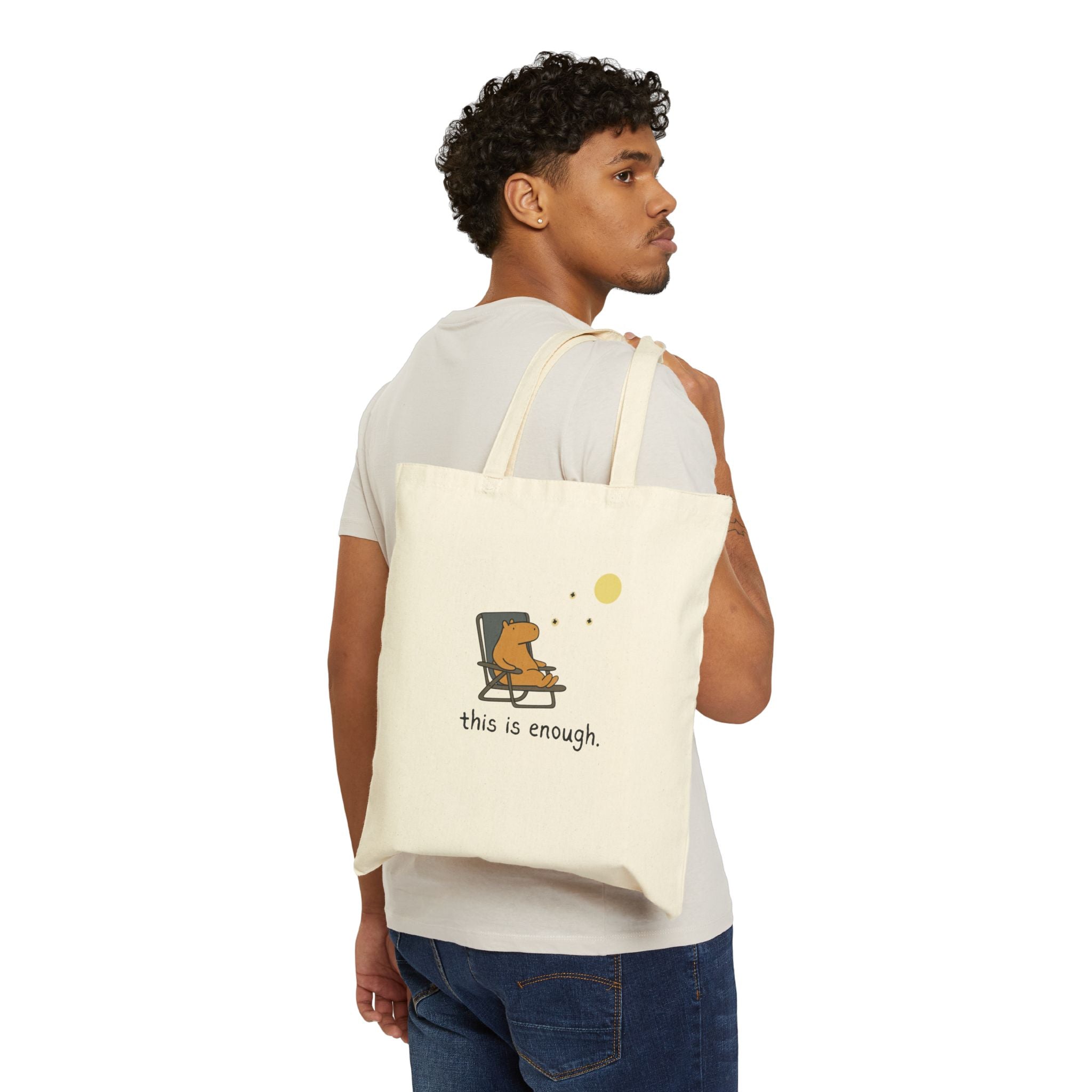 This Is Enough Moonlight Capybara Tote Bag