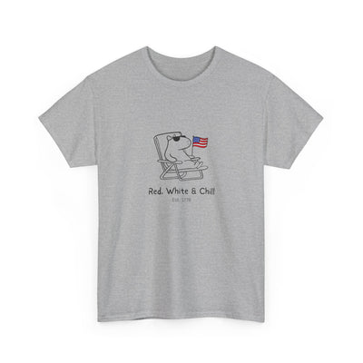 Funny USA Shirt – "Red, White & Chill" Capybara Heavy Tee