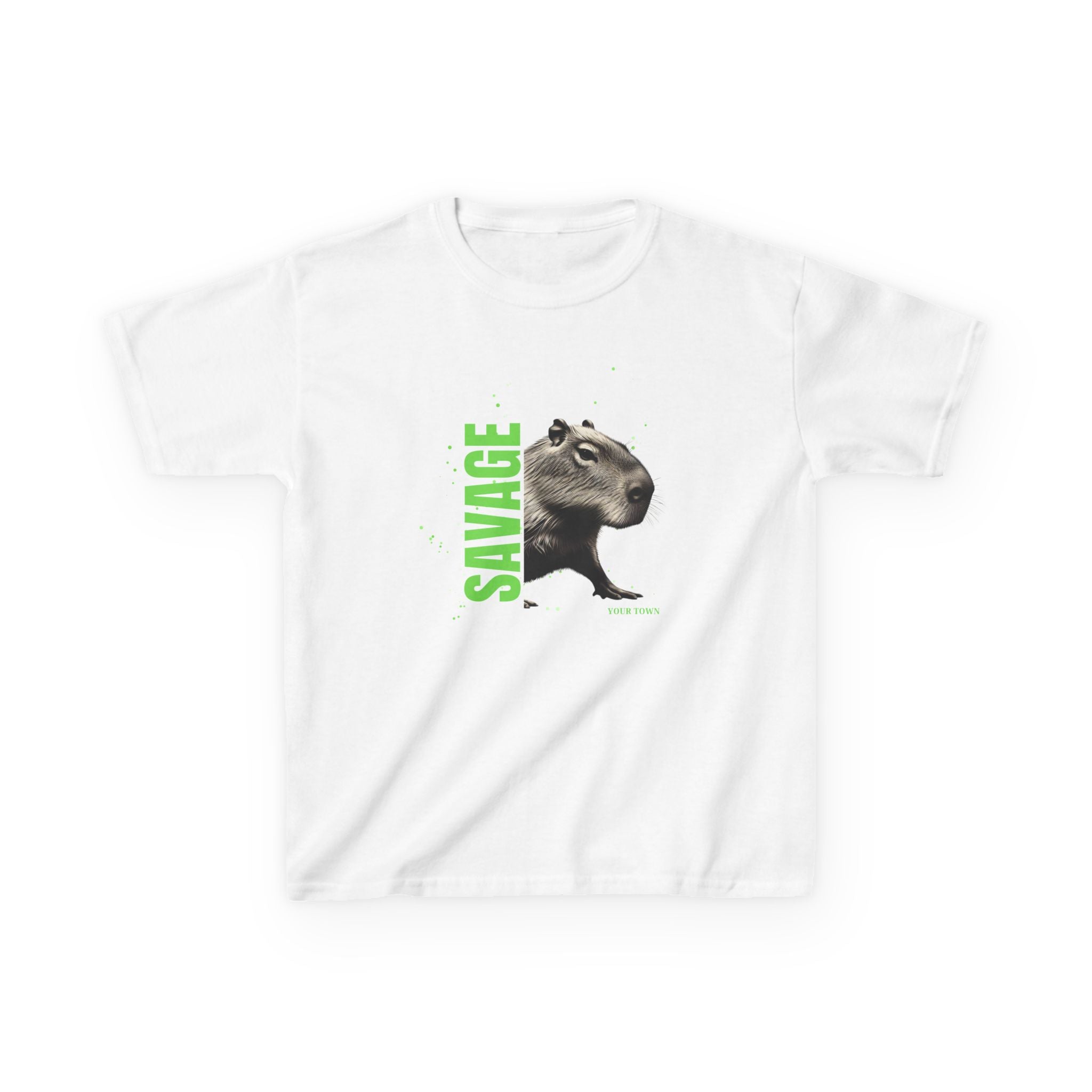 SAVAGE Custom City Capybara T-Shirt | Personalized Streetwear Tee | Bold Urban Animal Shirt | Gift for Youth & Teens | Funny Animal Graphic