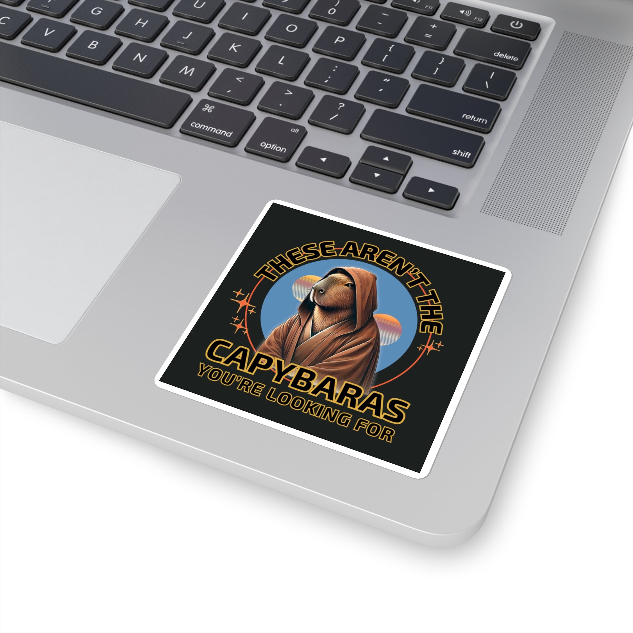 These Aren’t the Capybaras You’re Looking For Sticker – Obi-Wan Capybara Star Parody Vinyl Sticker