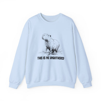 Unisex Capybara Sweatshirt - This Is Me Unbothered | Cozy Minimalist Crewneck