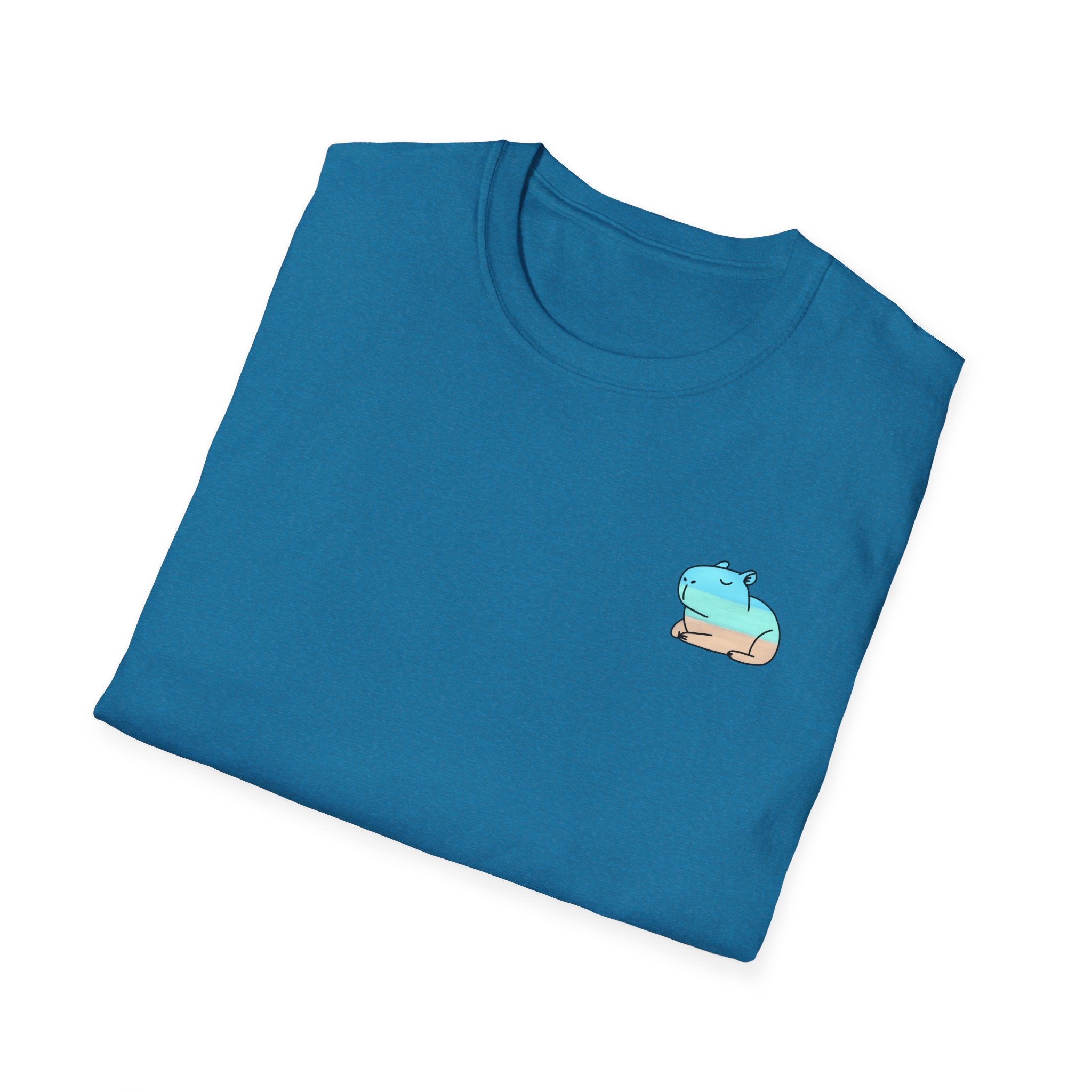 Capy Life Coastal Capybara Tee – Hand-Painted Beach Softstyle Tee