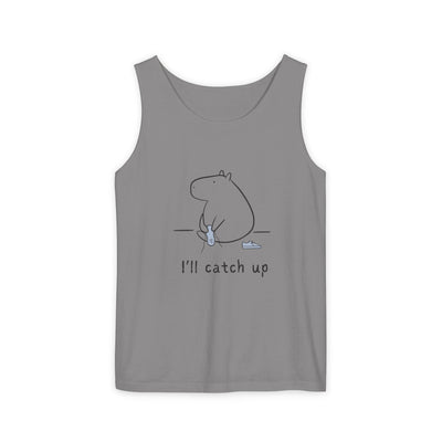 Funny Capybara Tank Top – “I'll Catch Up’” Premium Comfort Colors Tank